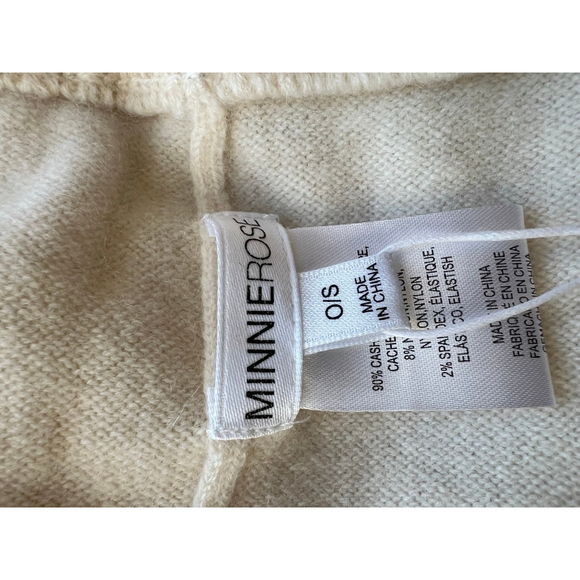 NWT MINNIEROSE Cream Cashmere Blend Beanie Hat One Size main image 3